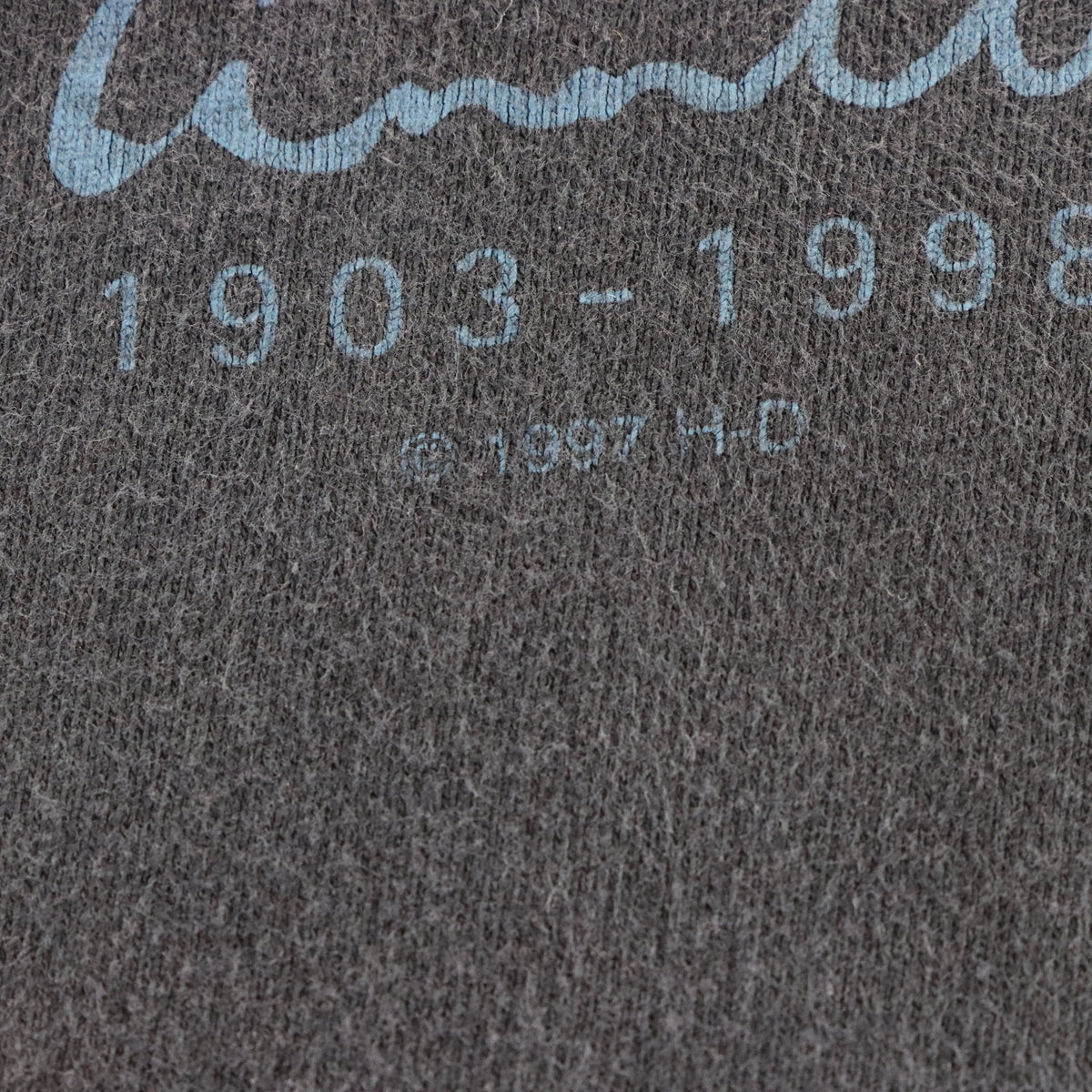 Vintage 1997 HARLEY DAVIDSON 95th Anniversary El Paso Texas Faded Black USA Made T-Shirt (XL)
