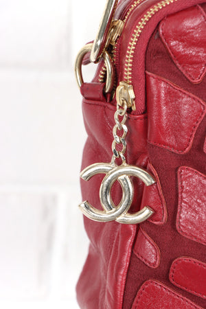 CHANEL 'Scales' Red Leather Camera Bag Italy Made