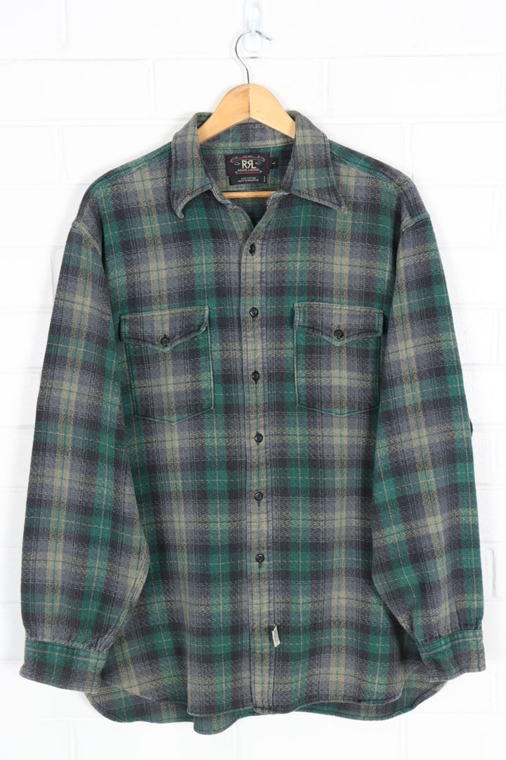RRL RALPH LAUREN Green Tone Heavy Button Up Shirt (XXL)