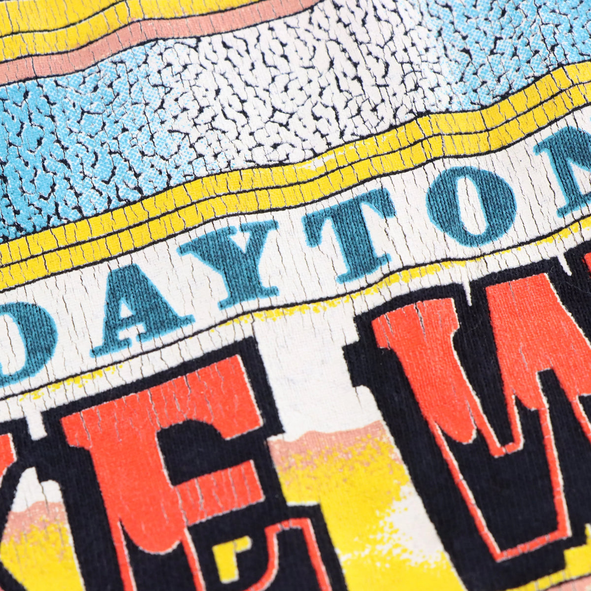 Vintage HARLEY DAVIDSON Daytona Beach Bike Week 1993 Black & Neon Single Stitch USA Made T-Shirt (XXL)