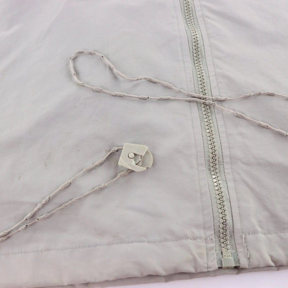 ADIDAS Embroidered Logo Vintage Light Grey & Black Full Zip Windbreaker Jacket (L)
