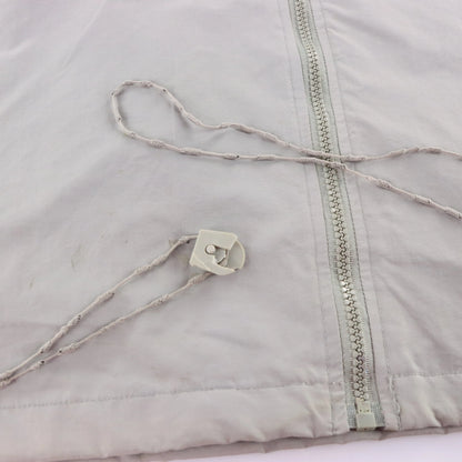 ADIDAS Embroidered Logo Vintage Light Grey & Black Full Zip Windbreaker Jacket (L)
