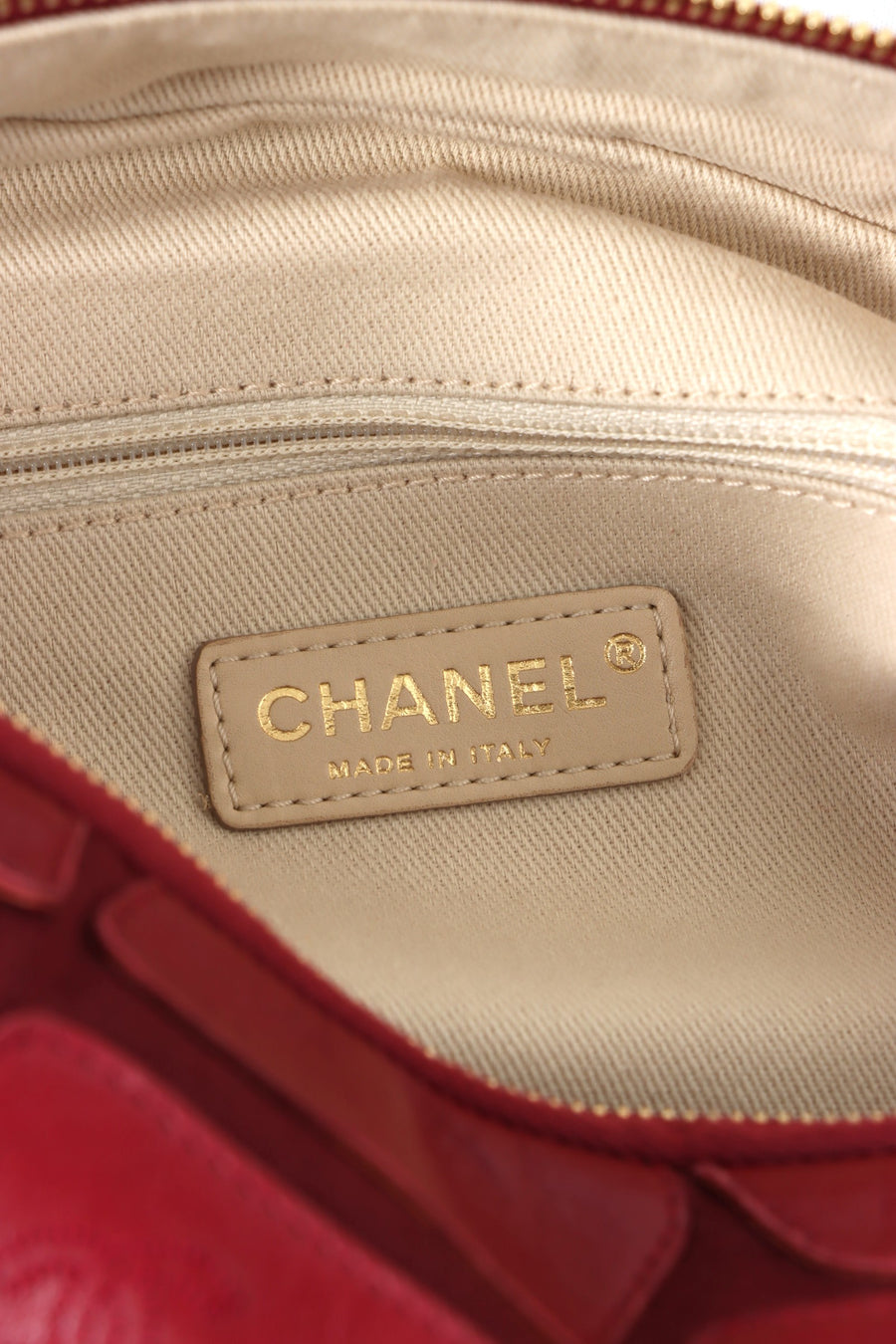 CHANEL 'Scales' Red Leather Camera Bag Italy Made