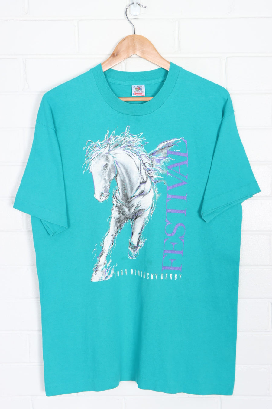 Kentucky Derby 1994 Single Stitch Tall T-Shirt USA Made (M)