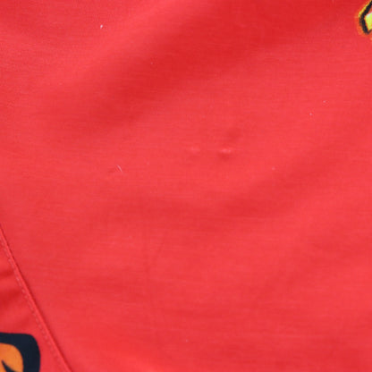 Vintage JNCO JEANS Tigers & Crown Logo Red Button Up Short Sleeve Shirt (L)