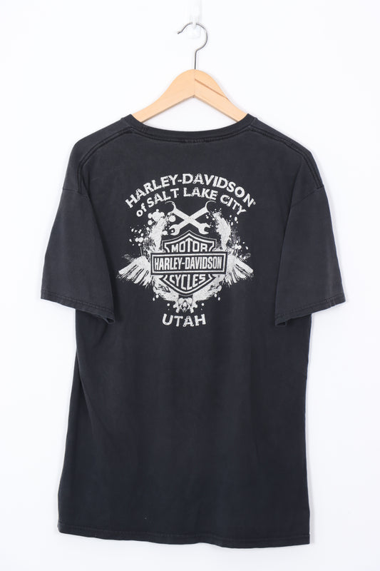 HARLEY DAVIDSON Motorcycle Salt Lake City Graphic Tee (M-L)