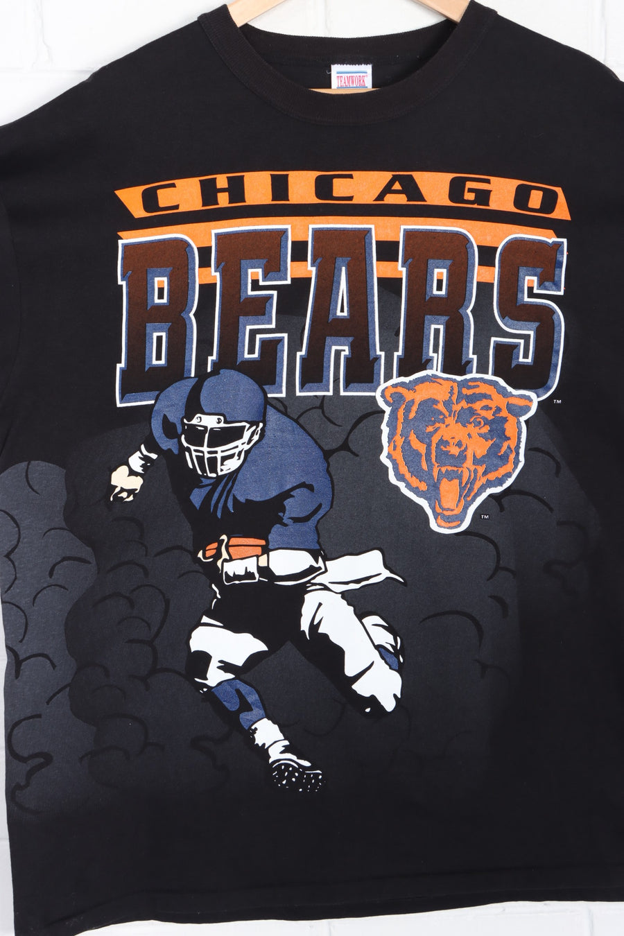 NFL Chicago Bears Front Back Single Stitch T-Shirt USA Made (XL)
