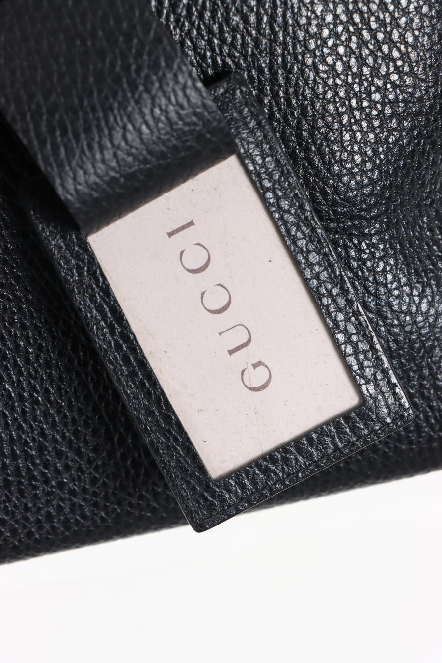 GUCCI 'Swing' Pebbled Black Leather Tote Bag Italy Made