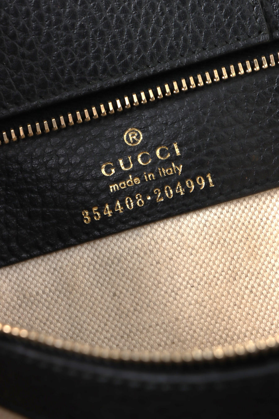 GUCCI 'Swing' Pebbled Black Leather Tote Bag Italy Made