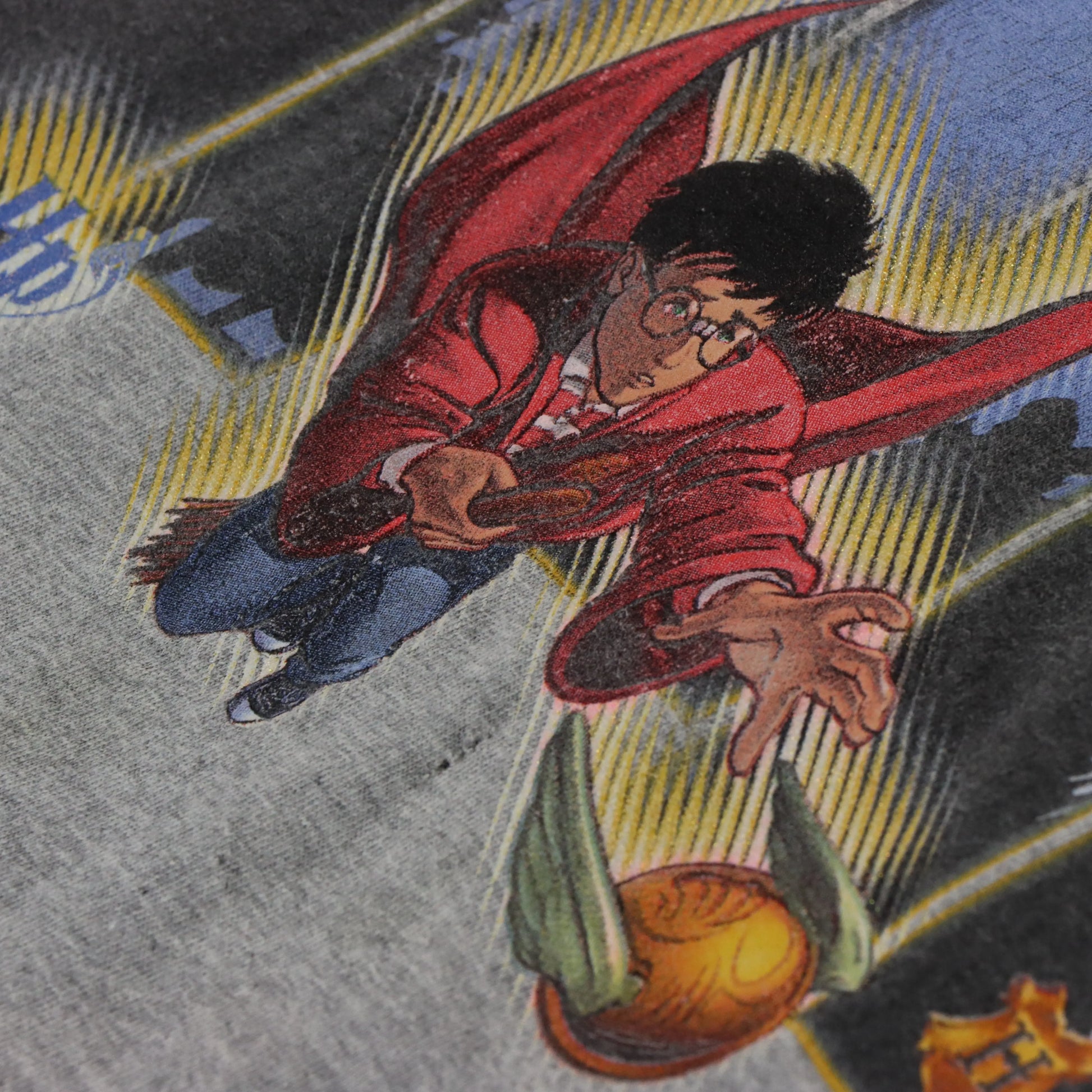 2001 HARRY POTTER Quidditch Movie Promo Grey Tee (M-L) - Vintage Sole Melbourne