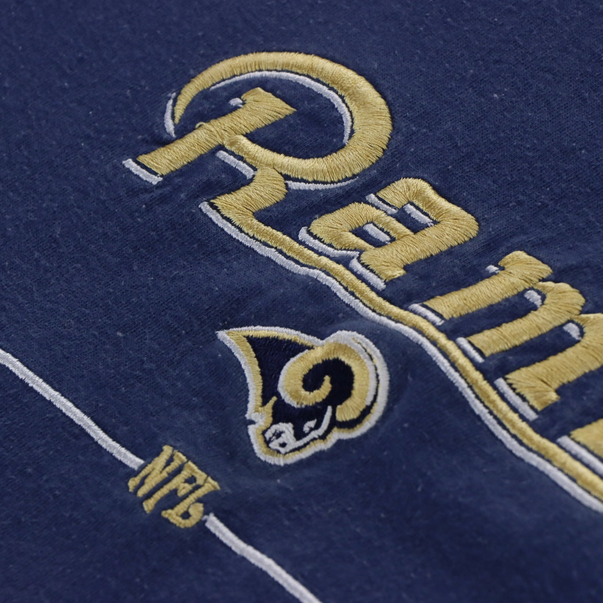 Vintage RAMS Los Angeles NFL Embroidered Ringer Football Tee (2XL) - Vintage Sole Melbourne