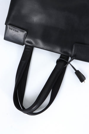 PRADA 'Vitello City' Black Leather Tote Bag Italy Made