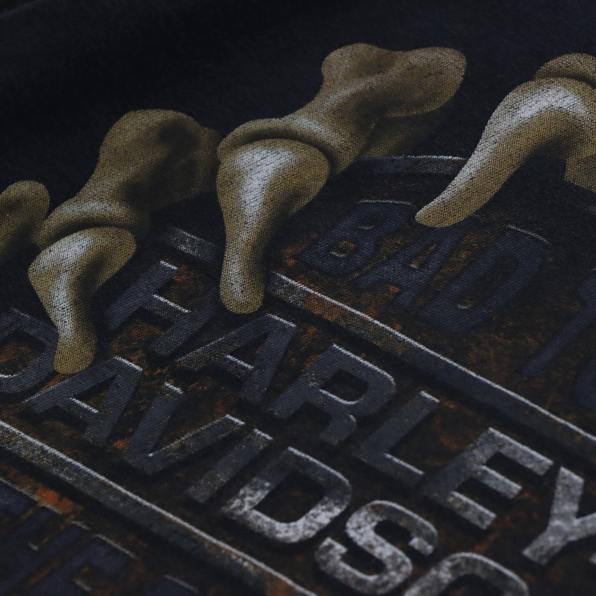 HARLEY DAVIDSON 'Bad to the Bone' Skeleton Pocket USA Made Tee (S) - Vintage Sole Melbourne