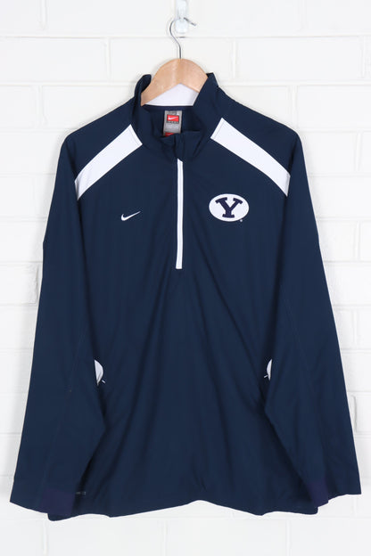 NIKE Embroidered Brigham BYU Cougars 1/4 Zip Windbreaker (XL)