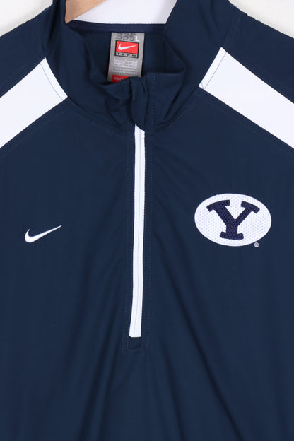 NIKE Embroidered Brigham BYU Cougars 1/4 Zip Windbreaker (XL)