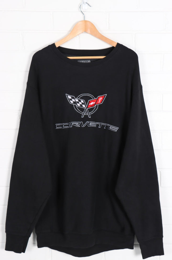 Chevrolet Corvette Embroidered Flags Logo Sports Car Sweatshirt (XL)