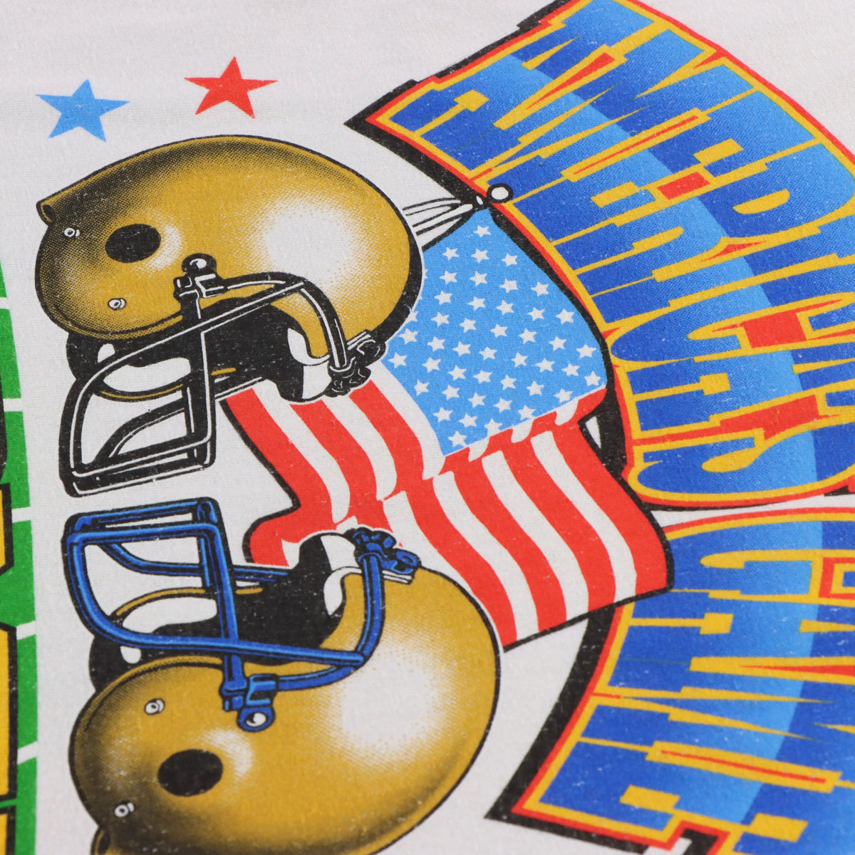 Vintage AMERICA'S GAME Football Army vs Navy USA Flag White T-Shirt (L-XL)