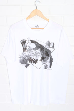 M.C. Escher 'Reptiles' 1991 Single Stitch T-Shirt USA Made (L)