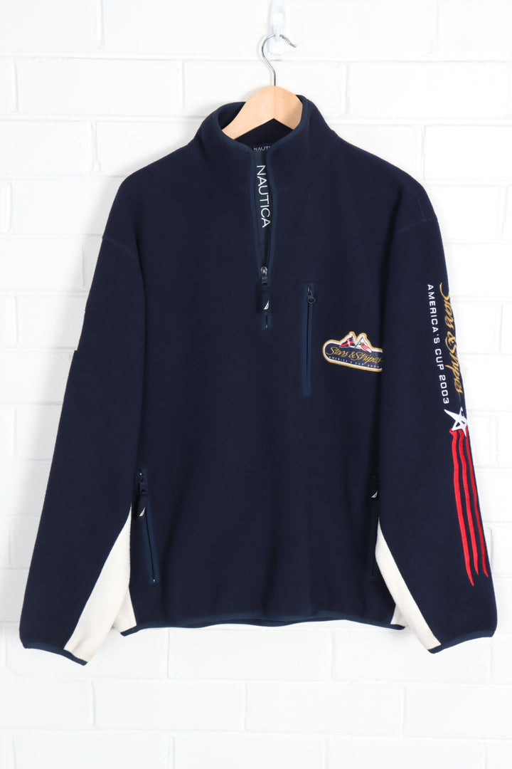 NAUTICA Stars & Stripes Embroidered 1/4 Zip Up Fleece (XL)