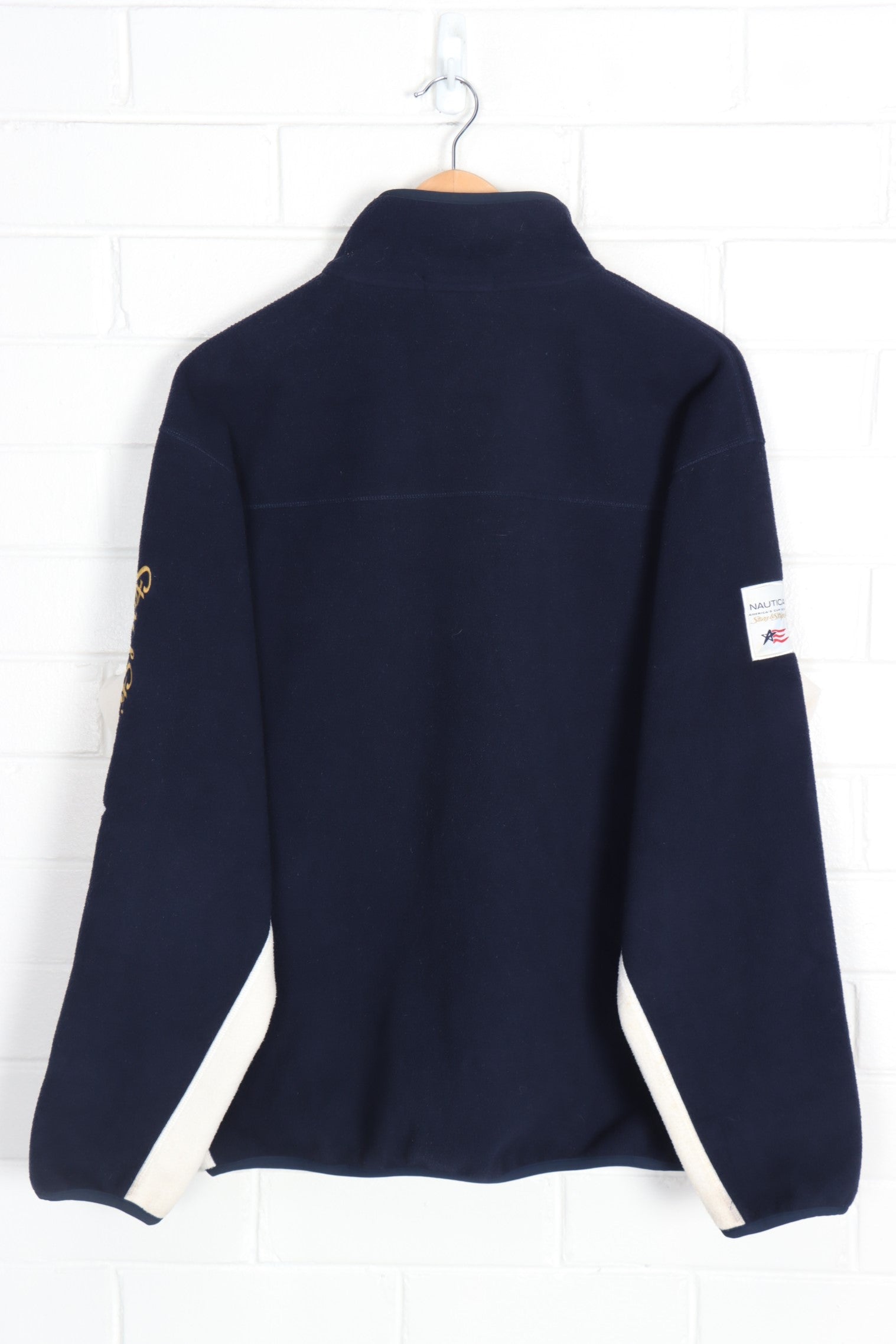 NAUTICA Stars & Stripes Embroidered 1/4 Zip Up Fleece (XL) - Vintage Sole Melbourne
