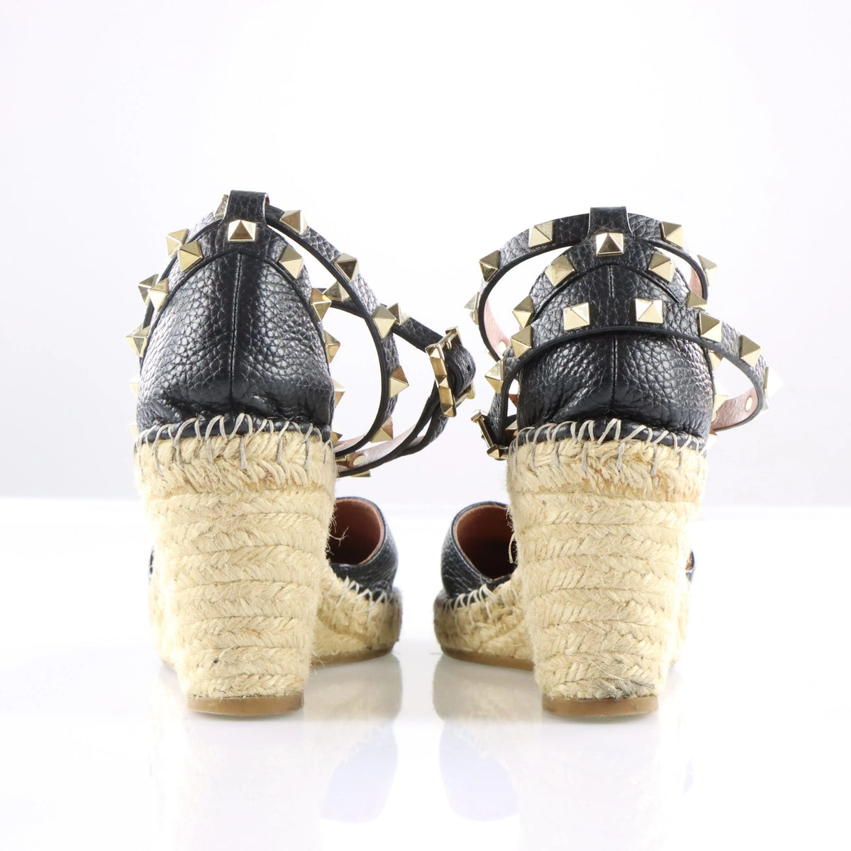 Vintage VALENTINO Italian Made Strappy Rockstud Wedges (40)