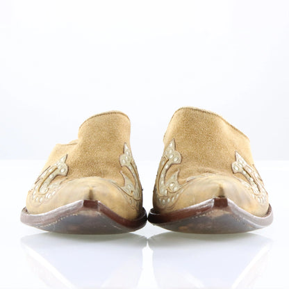 Vintage BOOTS & BELTS CO. Tan Studded Suede 'Old Gringo' Western Mules (8)