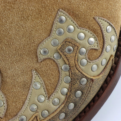 Vintage BOOTS & BELTS CO. Tan Studded Suede 'Old Gringo' Western Mules (8)