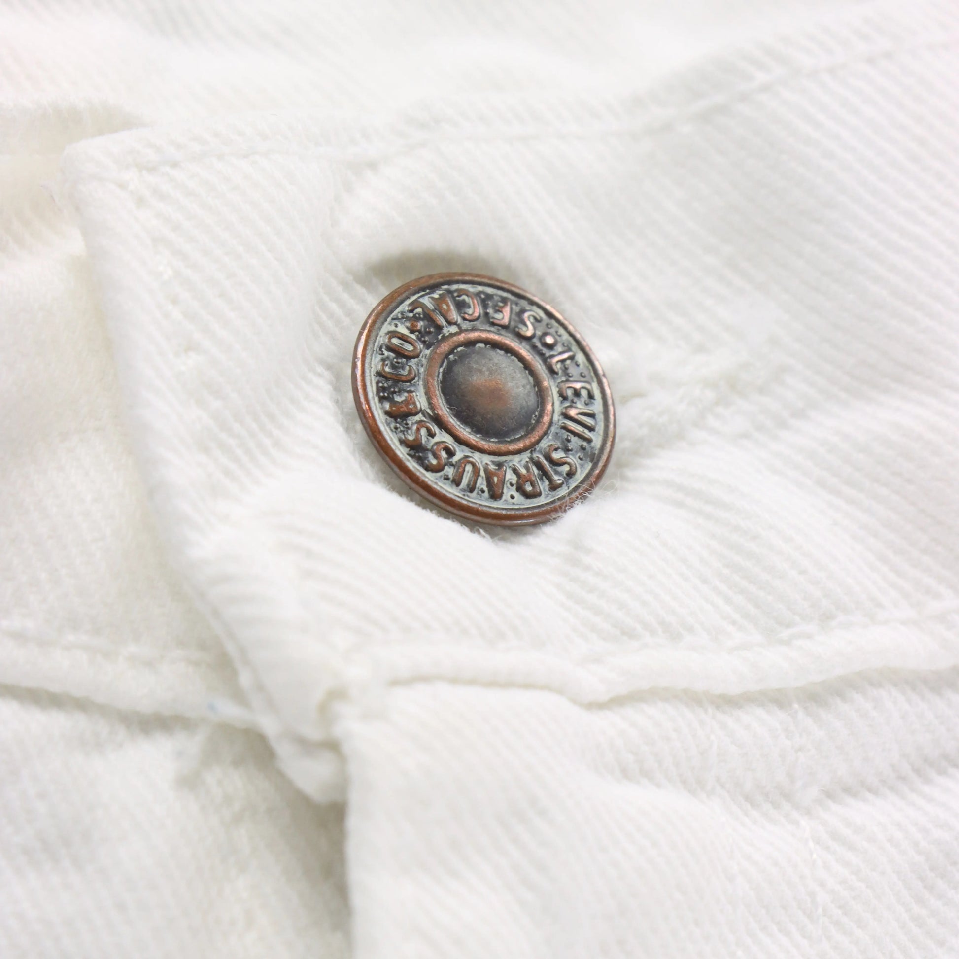 LEVI'S 'Regular Fit' USA Made High Waist White Denim Shorts (12) Vintage Sole Melbourne