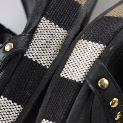 Vintage BURBERRY Signature Plaid Italian Made Studded Strappy Sandal Wedges (6-6.5)