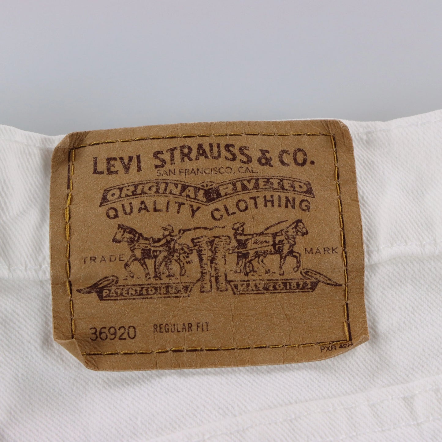 LEVI'S 'Regular Fit' USA Made High Waist White Denim Shorts (12) Vintage Sole Melbourne