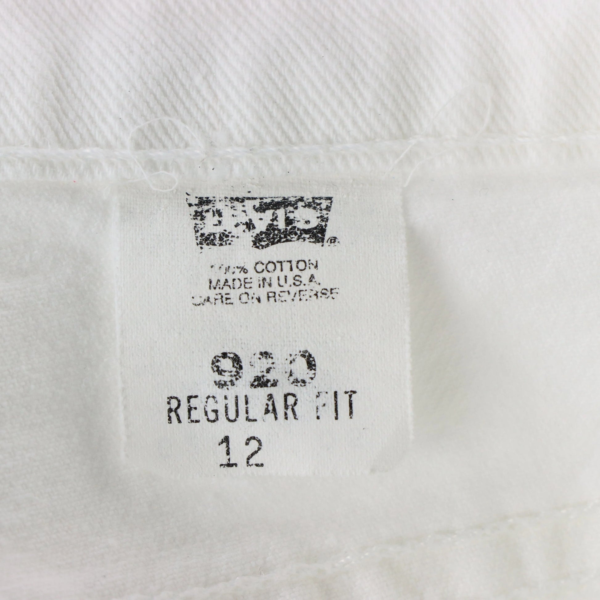 LEVI'S 'Regular Fit' USA Made High Waist White Denim Shorts (12) Vintage Sole Melbourne