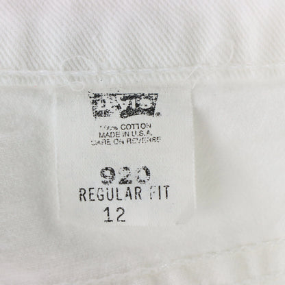 LEVI'S 'Regular Fit' USA Made High Waist White Denim Shorts (12) Vintage Sole Melbourne