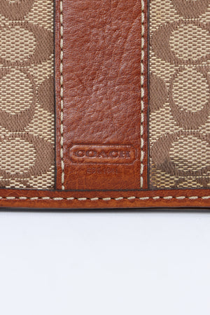 COACH Signature Canvas & Leather Slim Wallet