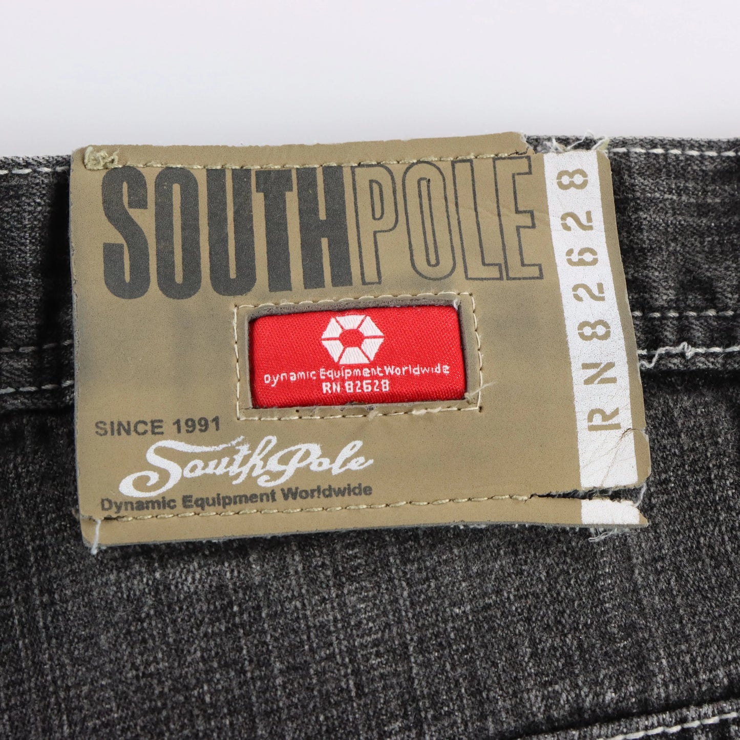 SOUTHPOLE Faded Dark Grey Y2K Denim Shorts (38) Vintage Sole Melbourne
