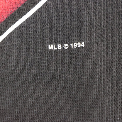 Vintage 1994 MLB Cleveland Indians 'Chief Wahoo' USA Made Black Single Stitch Baseball Tee (XL)