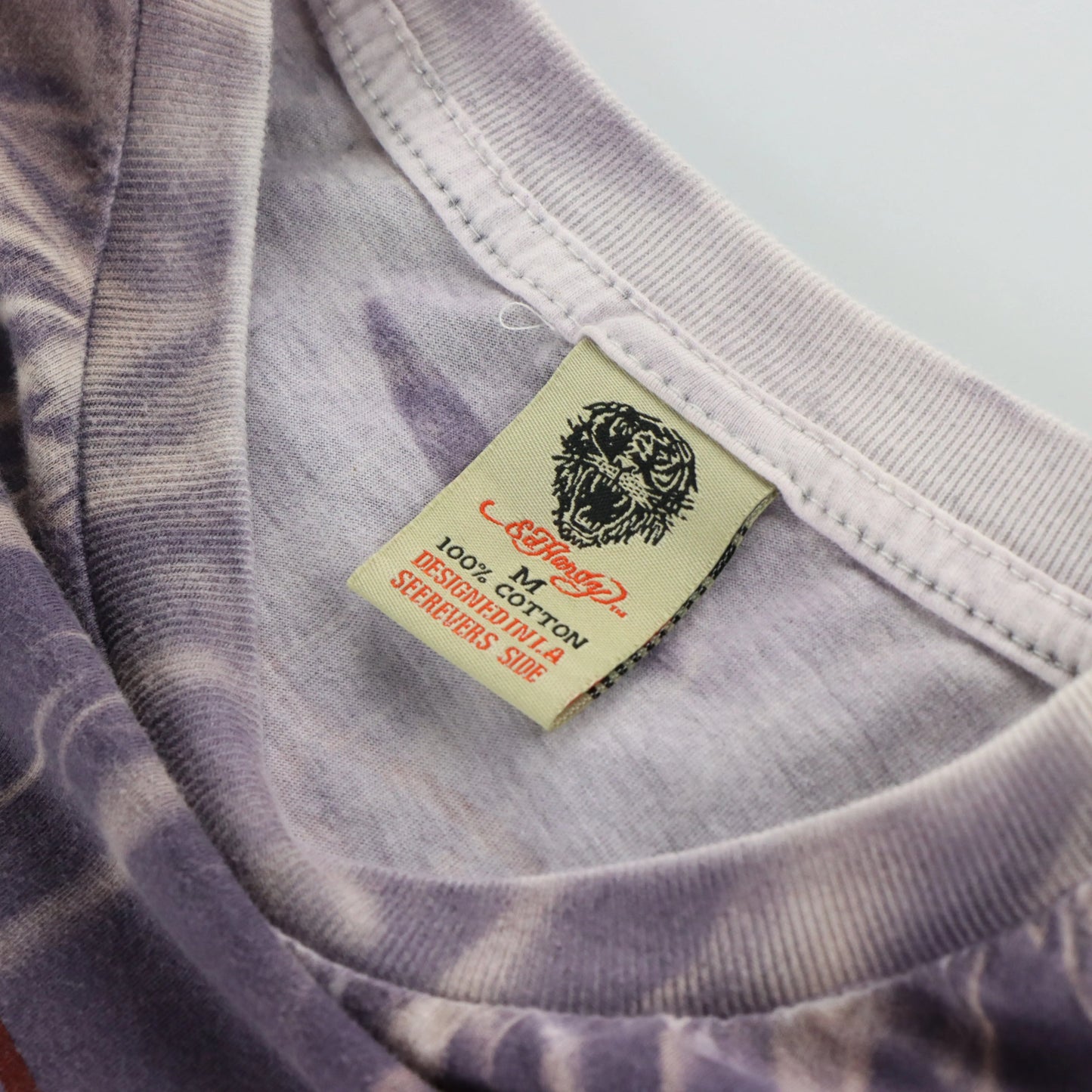 ED HARDY Y2K Embellished Smoking Skull Y2K Tie Dye T-Shirt (M) Vintage Sole Melbourne