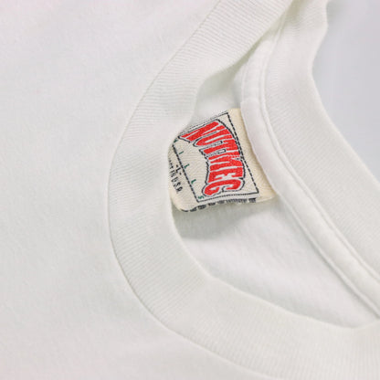 Vintage 1989 BAY BRIDGE SERIES Giants VS Athletics MLB White Single Stitch USA Made Baseball T-Shirt (L)