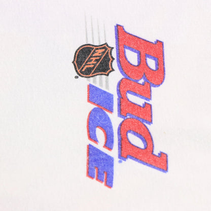 Vintage 90's BUD ICE NHL Phoenix Coyotes 'Dooby Dooby Doo' Ice Hockey White T-Shirt (XL)