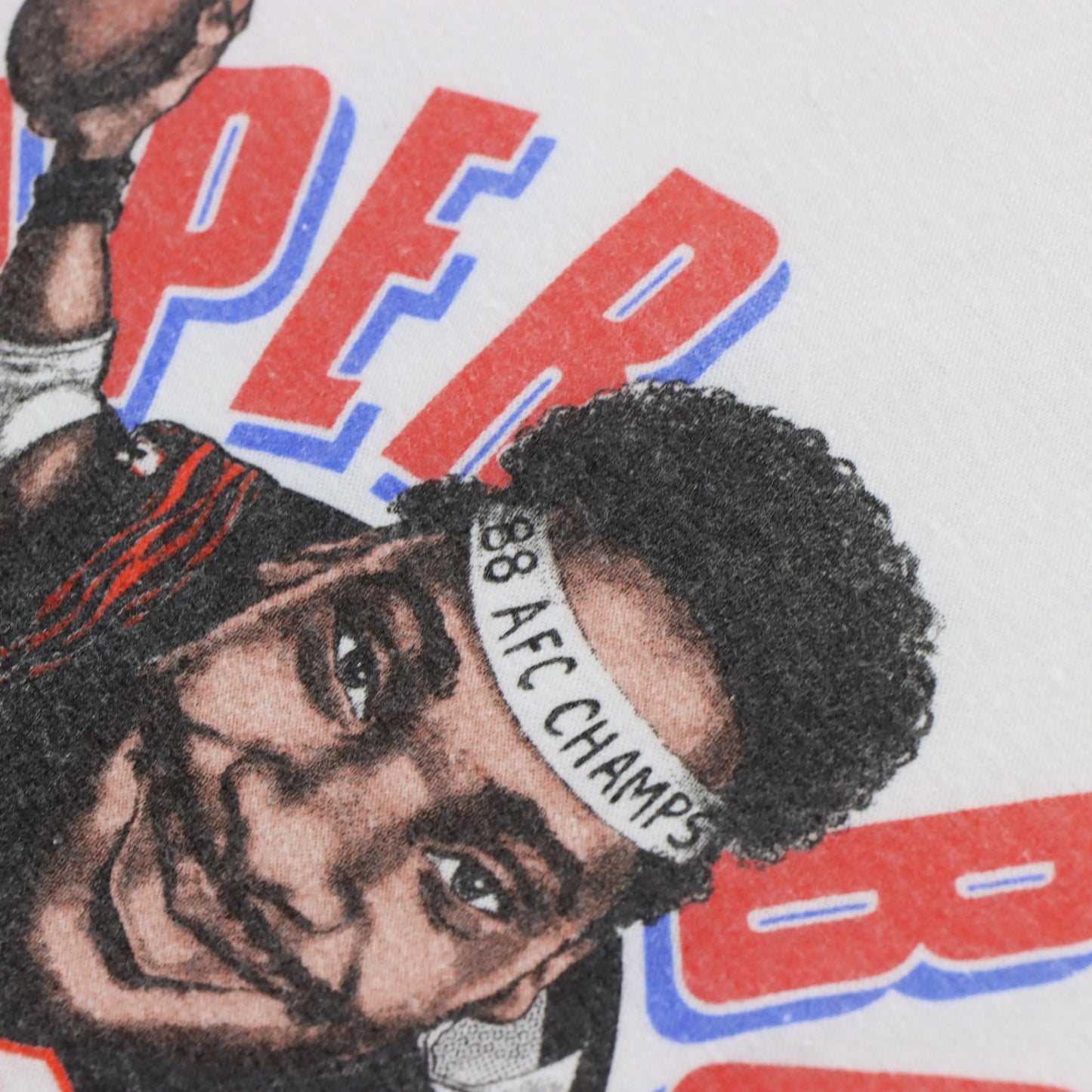 Vintage 1988 SUPER BOWL Bengals Shuffle White 50/50 T-Shirt (M) Vintage Sole Melbourne