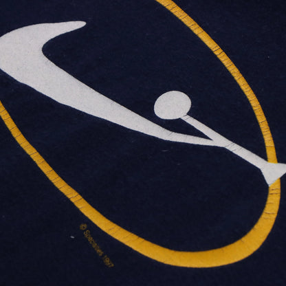 Vintage VALOR Circle Logo Swoosh Navy & Yellow T-Shirt (XL)