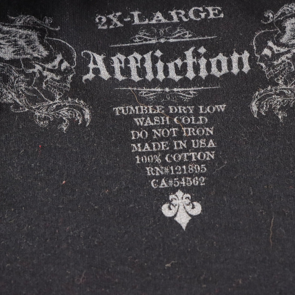 Vintage AFFLICTION Winged Skulls & Vines USA Made Y2K Cross T-Shirt (XL)