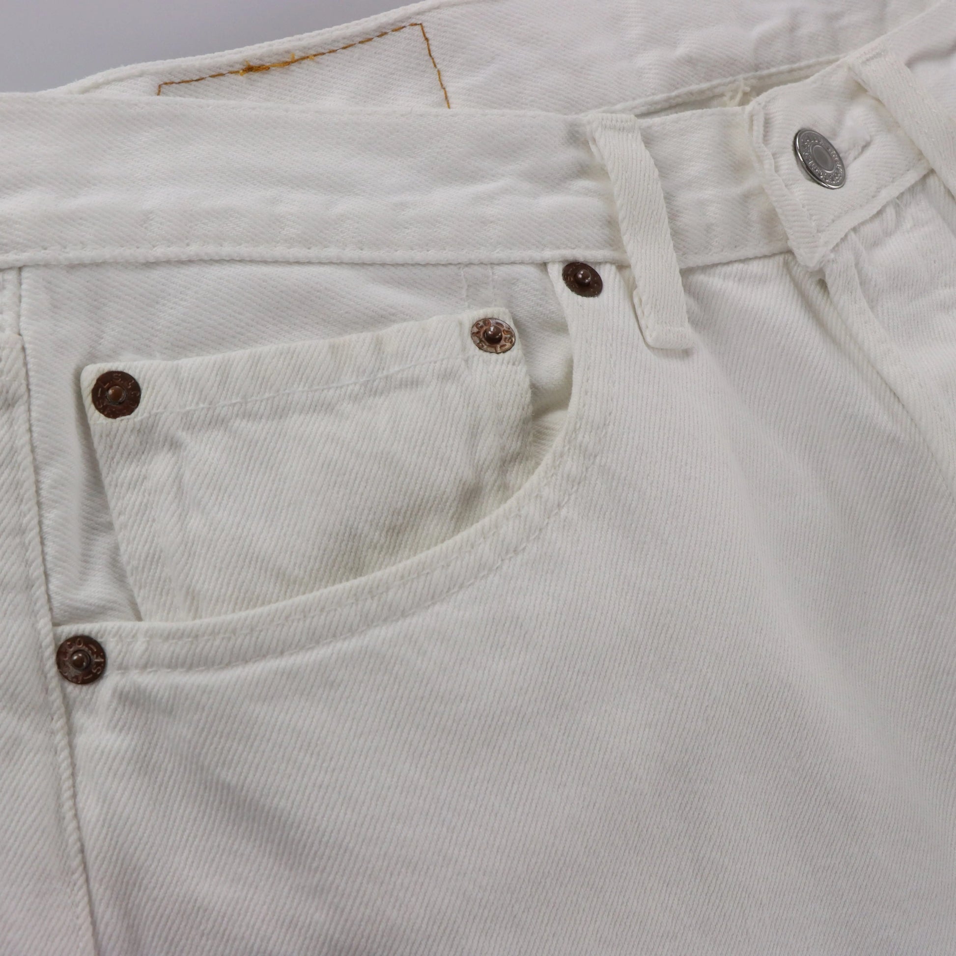 LEVI'S USA Made Button Fly White Denim Jeans (31) Vintage Sole Melbourne