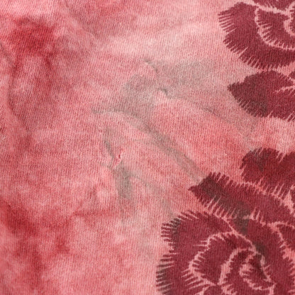 AFFLICTION Vintage Y2K Red Tie-Dye Roses Braided Detail Velvet & Pink Foil Wings Tee (M)
