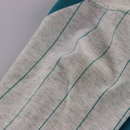 Vintage MLB Florida Marlins Shimmer Graphic USA Made Teal 3/4 Sleeve Raglan Tee (XXL)