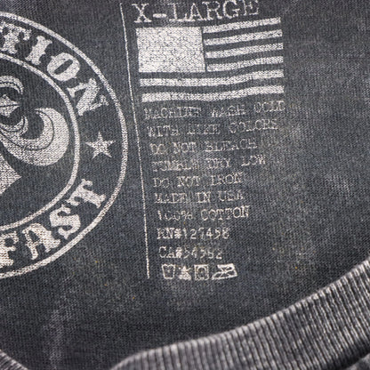 Vintage AFFLICTION "Rich Franklin" Dark Grey & Yellow USA Made Y2K Tee (XL)