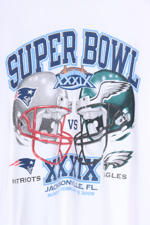 SUPER BOWL Helmets Florida Eagles vs Patriots Tee (XL)