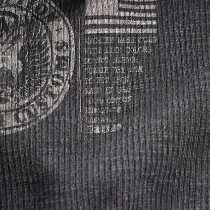 Vintage AFFLICTION American Customs Winged Skull Logo Patch USA Made Y2K Long Sleeve Tee (S-M)