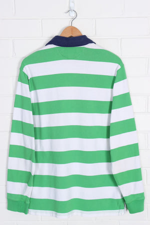 POLO RALPH LAUREN Green Embroidered Rugby Long Sleeve Tee (L)