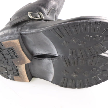 Vintage FRYE Buckle Leather Ankle Western Black & Silver Boots (13 B)