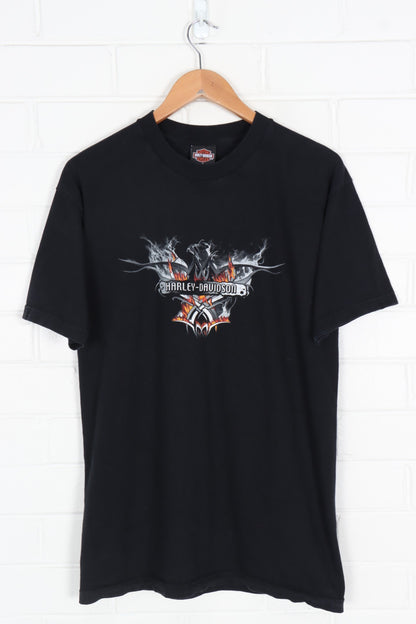 HARLEY DAVIDSON Flames Charlotte NC Engine Graphic Tee (M)